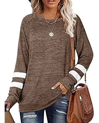 Womens Sweatshirts Crewneck Loose Fitting Tops for Women