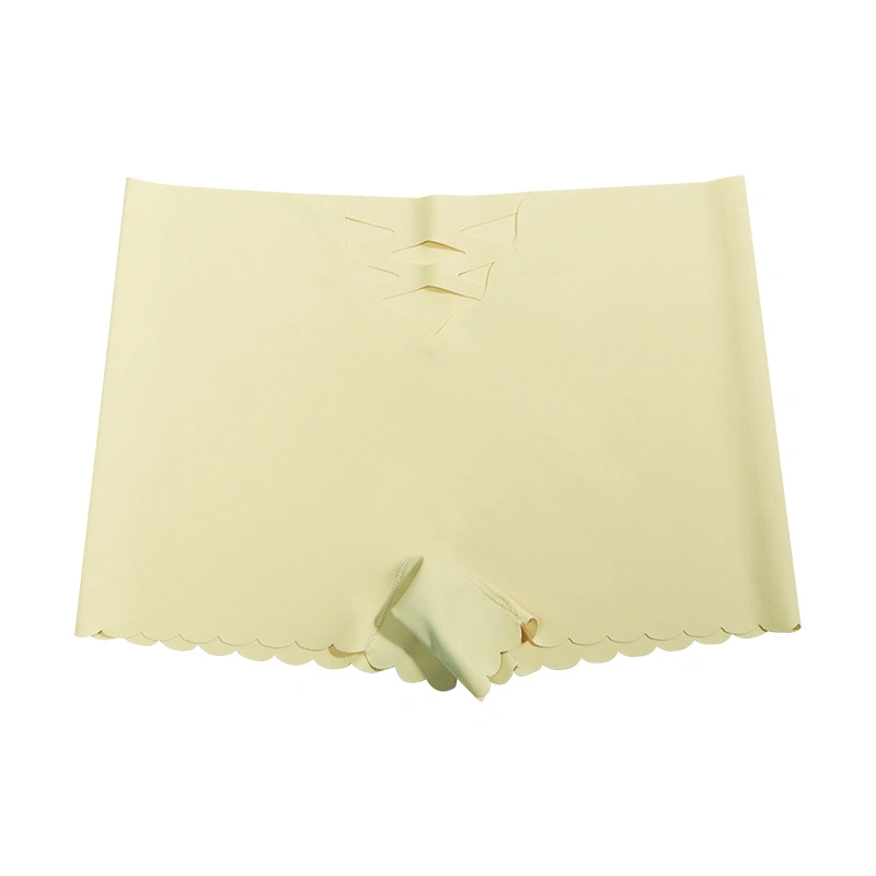 Seamless Cotton Silk Felling Thongs Women Underwear Low-Waist Soft Boxer Shorts