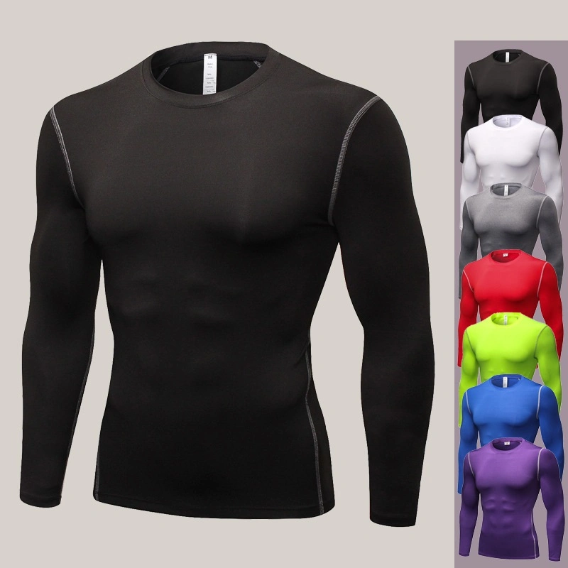 Men Compression Tops Running Gym Workout Sports Fitness Running Long Sleeves Dry-Fit Base Layer, Training Base Layer Thermal Long Sleeve Esg14451"