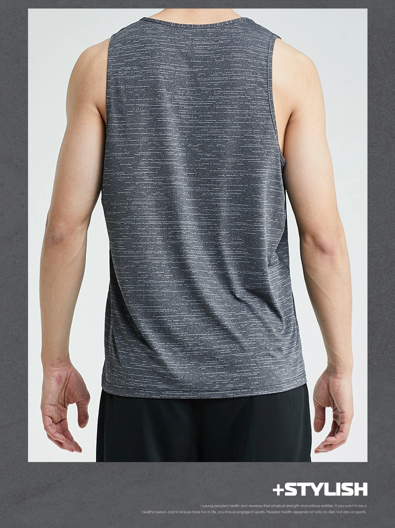 Crew Neck Gym Vest Men Basketball Training Activewear Fitness Men Workout Tank Top Dry Fit Vest