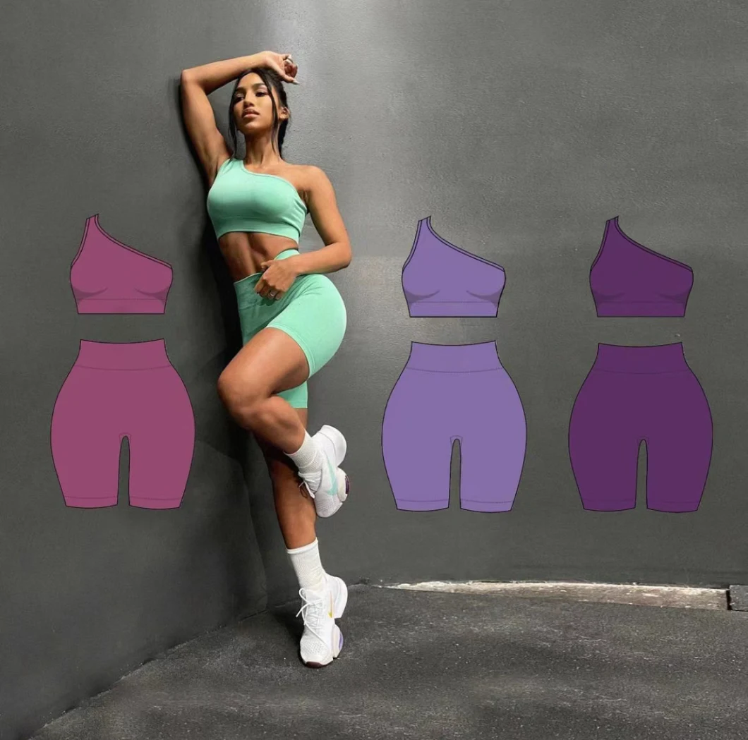 Cross Border New Ins Seamless Yoga Clothes Women′ S Sports Underwear Bra High Waist Hip Pants Fitness Long Sleeve