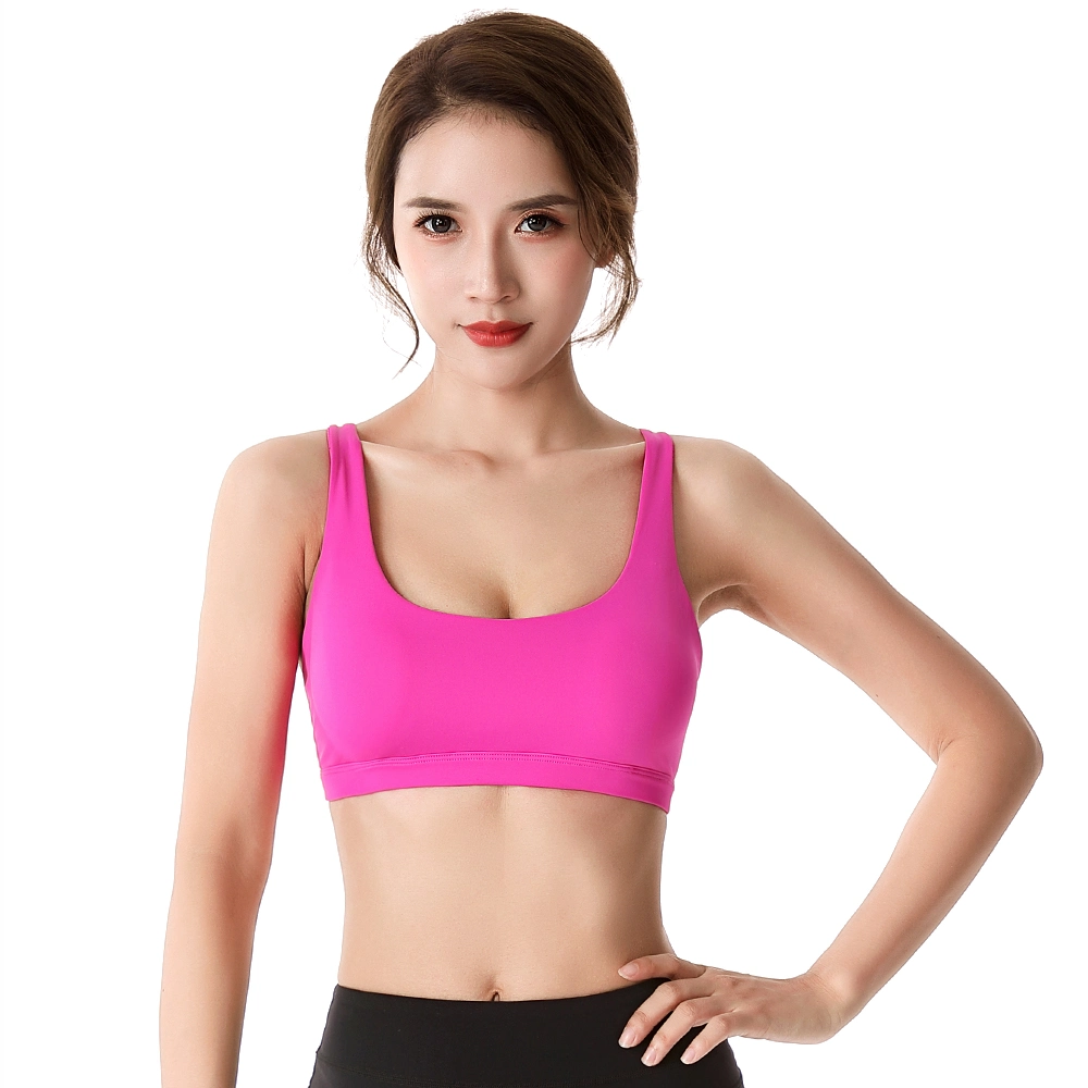 Sexy Women Backless Fitness Padded Sports Bra Crop Tops Strappy Bra 02