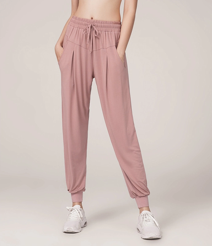 Women′s Yoga Sweatpants Workout Jogging Bottoms Drawstring Slacks