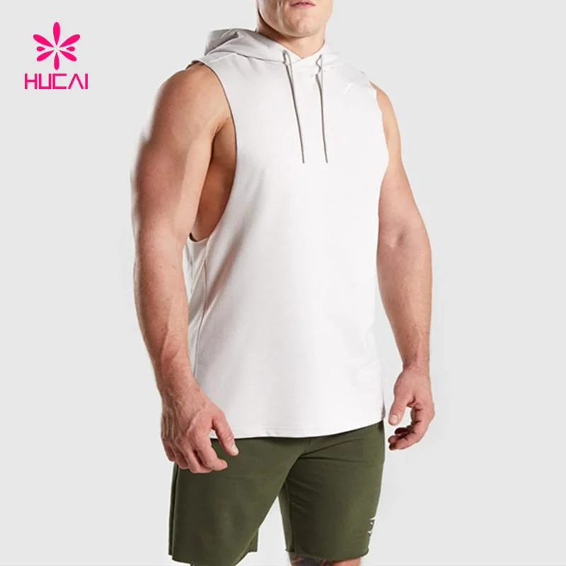 Men Hoodies Tank Top Sleeveless Muscle Gym Sport Slim Vest