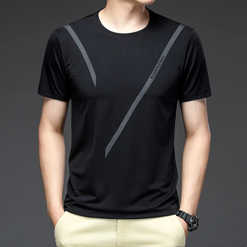 Free Sample Men Summer T-Shirt Short Sleeve Casual Quick Dry Drop Shipping