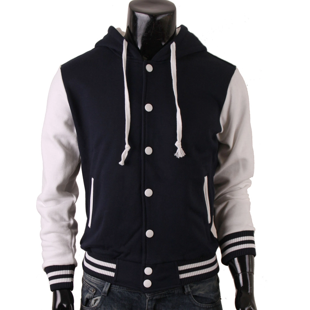 Custom Made Comfortable Men′s Cotton Fleece Varsity Jacket for School Warm Outwear