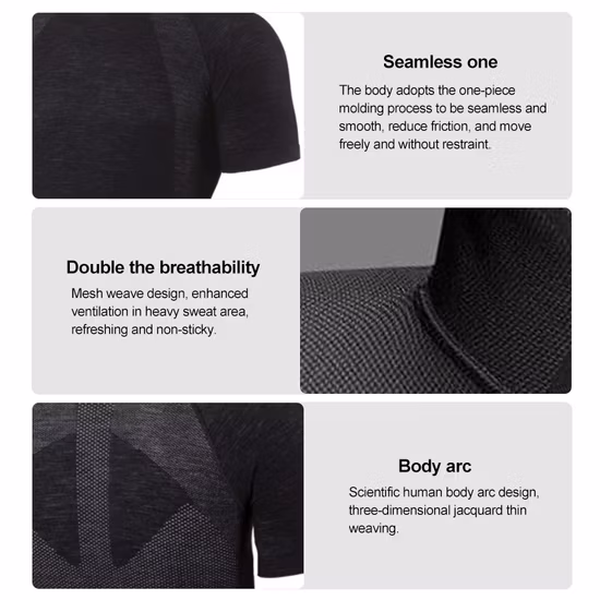 Manches courtes sport sans couture pour hommes