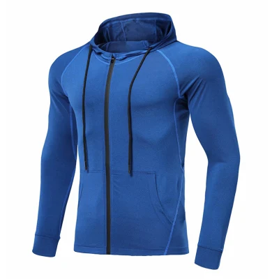 2022 printemps mince Hooded Sports Jacket Men's Elastic Running